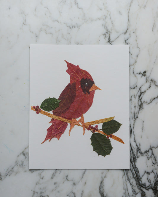 Snow Birds - Art Print of Pressed Flowers