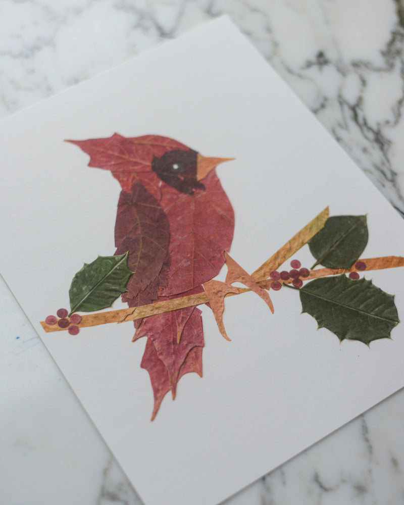 Snow Birds - Art Print of Pressed Flowers