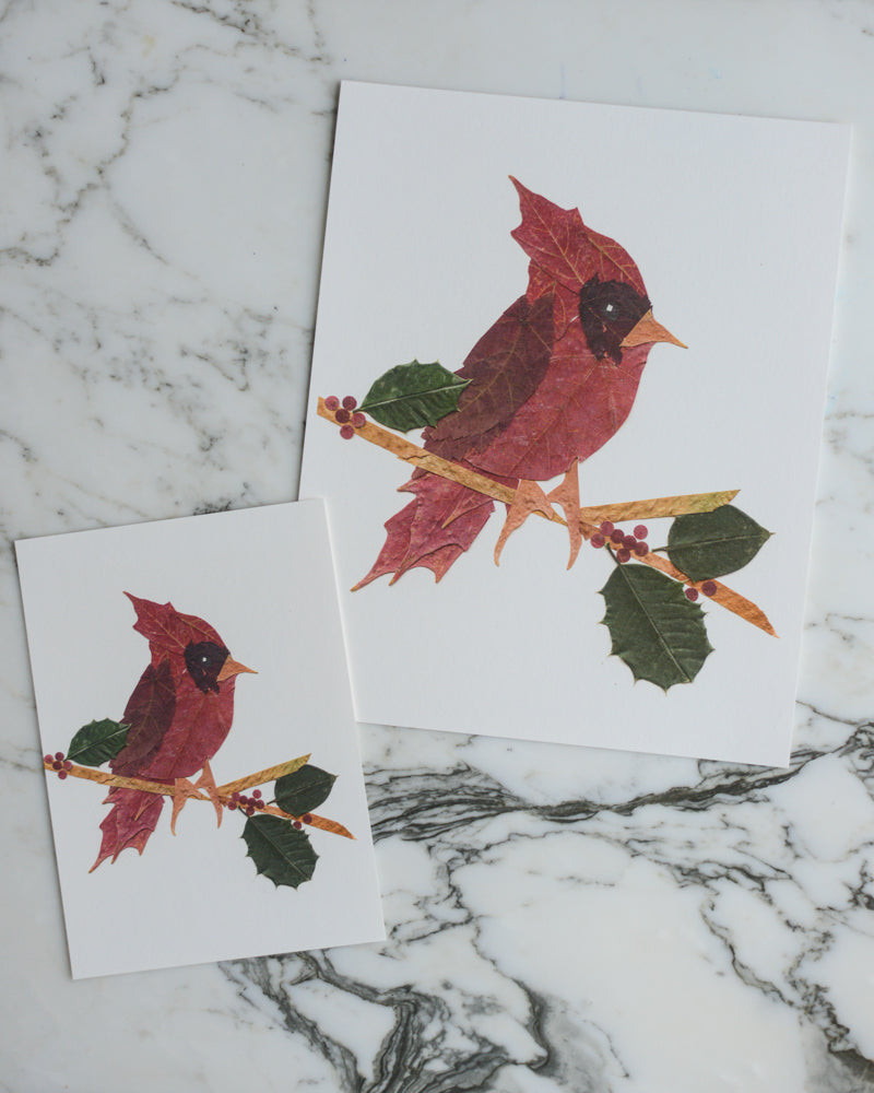 Snow Birds - Art Print of Pressed Flowers