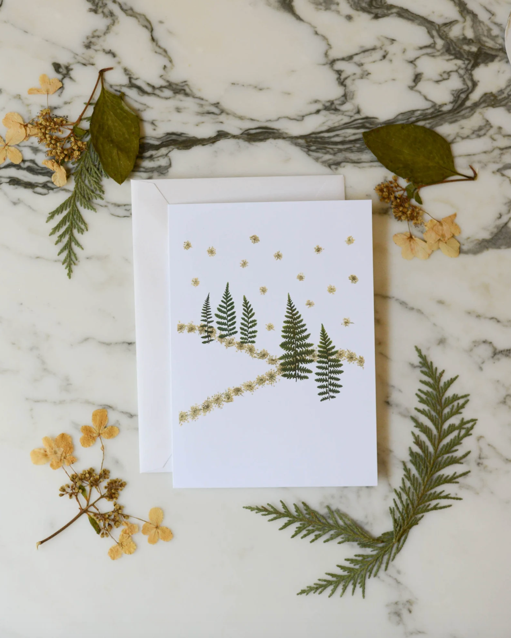 Snowy Hills, Individual Blank Holiday Greeting Card