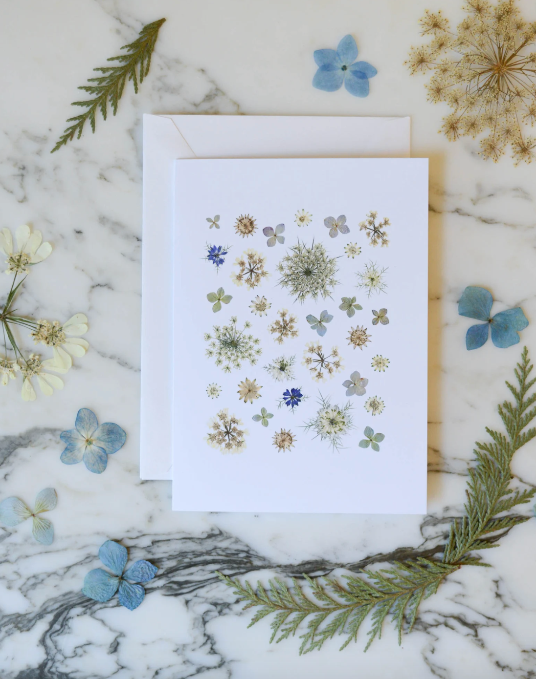 Garden Snowflakes, Individual Blank Holiday Greeting Card