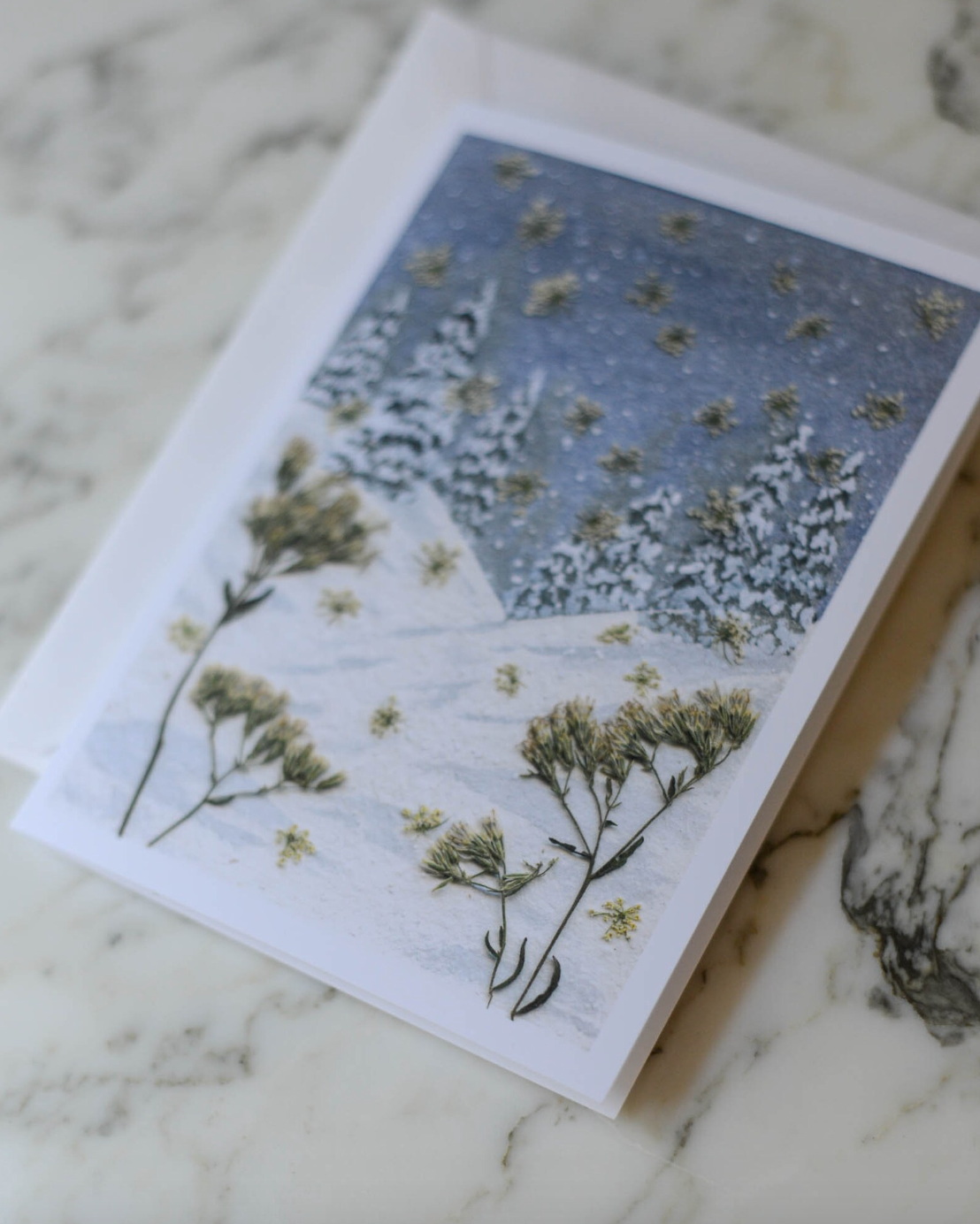 Snowy Meadow, Individual Blank Holiday Greeting Card